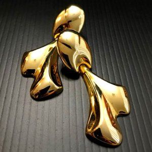 Vintage Gold-Tone Door Knocker Clip-on Earrings